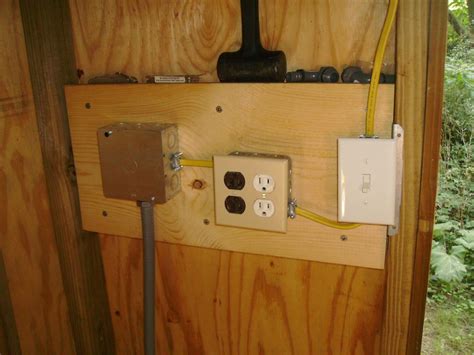 electrical box for a shed|wiring a shed electrical outlet.